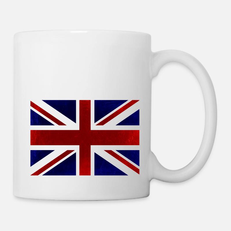 British Flag, United Kingdom, Red, White And Blue - Mug - white