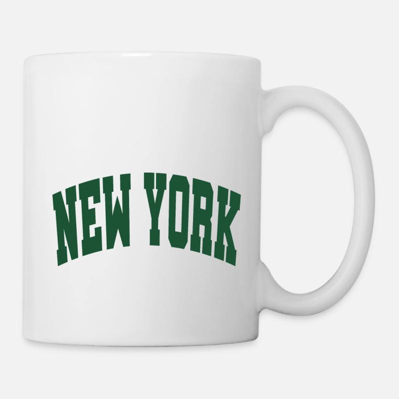 New York lettrage vert - Mug blanc - blanc
