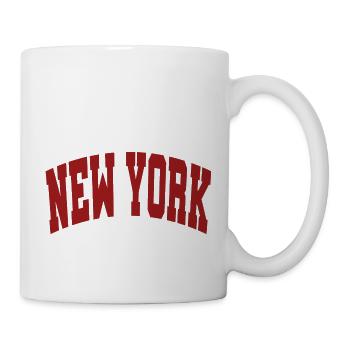New York Schriftzug rot - Tasse - Weiß - Rechts