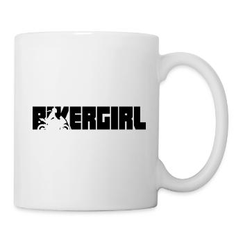 Biker girl super athlete motorcyclist naked bike - Mug - white - Right