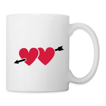 Heart Arrow 2 Hearts Love Arrowhead Couples que j'aime - Mug blanc - blanc - Droite
