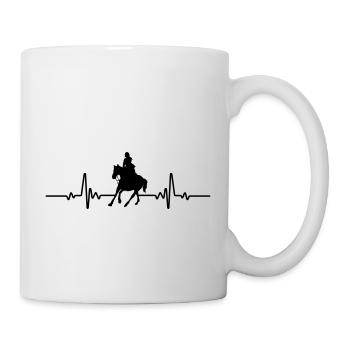 Pferd Herzschlag Reiterin Reiten EKG Reitverein - Tasse - Weiß - Rechts