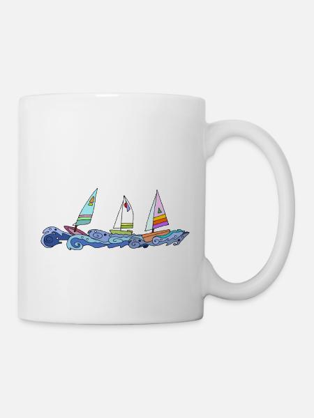 Segelboote - Tasse - Weiß
