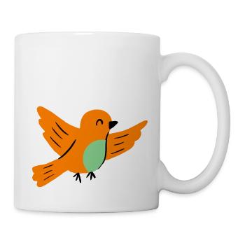 süßer kleiner fliegender Vogel - Tasse - Weiß - Rechts