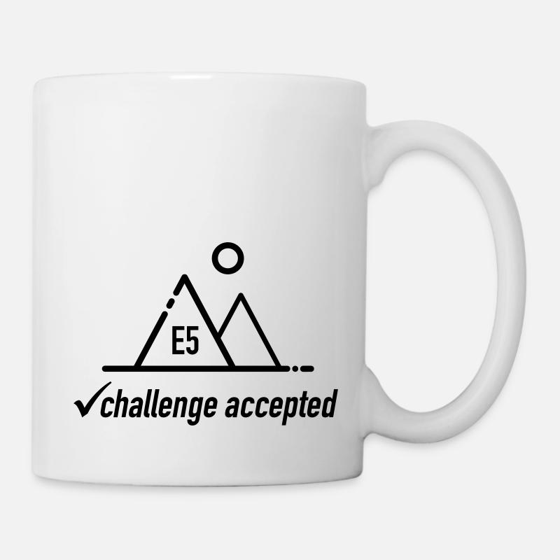E5 challenge accepted - für Alpenüberquerer - Tasse - Weiß