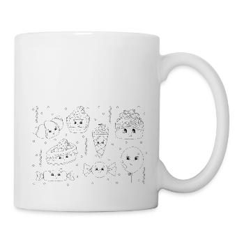 Ausmalbild Motiv Kindergeburtstag Shirt bemalen - Tasse - Weiß - Rechts