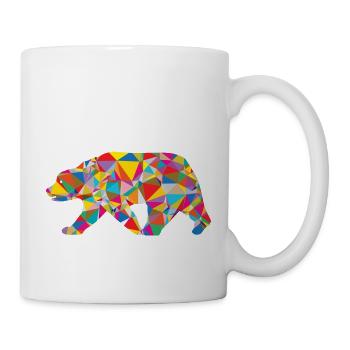 Bär - Low Poly - Art - Tasse - Weiß - Rechts