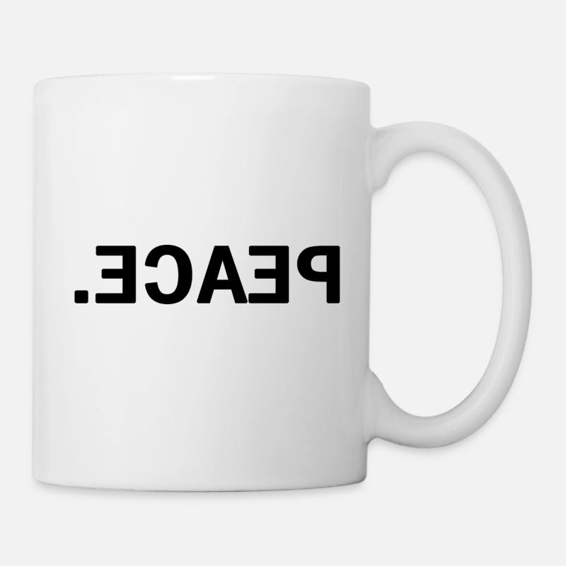 PEACE. PEACE. Schwarz - Tasse - Weiß