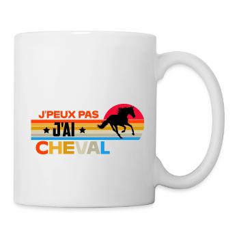 Je peux pas j'ai cheval rétro - Mug blanc - blanc - Droite