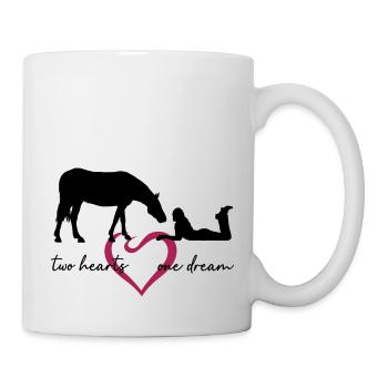 Two Hearts One Dream Lying Girl Horse - Mug - white - Right