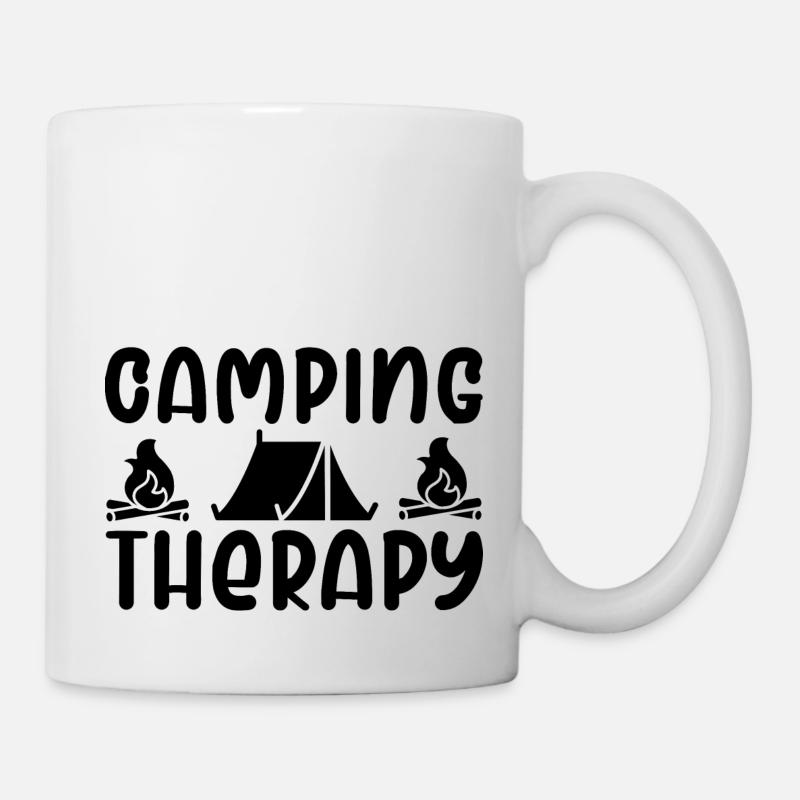 camping therapy - Mug - white