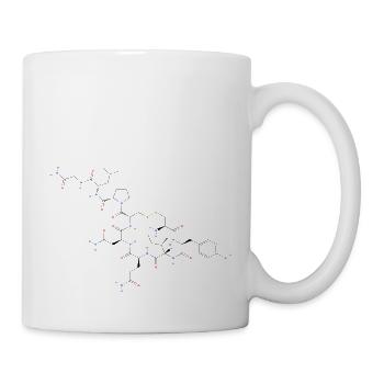 Oxytocin Molekül - Farbige Strukturformel - Tasse - Weiß - Rechts