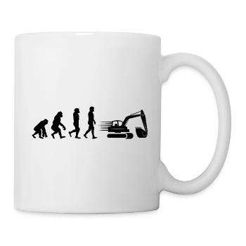 Bagger Bagger Operator Evolution Lustig - Tasse - Weiß - Rechts