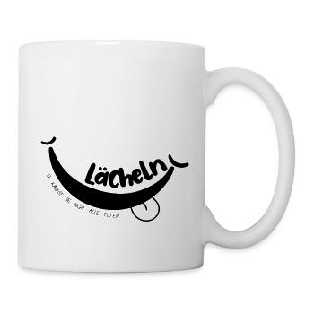 Witziger Spruch mit Mund zum Lachen - Tasse - Weiß - Rechts