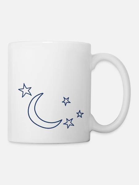Sterne Mond - Tasse - Weiß