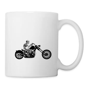 moto squelette, t-shirts de moto, moto - Mug blanc - blanc - Droite