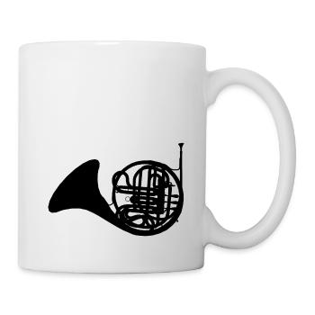 Horn, musical instrument, wind instrument - Mug - white - Right