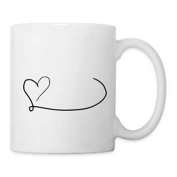 Émoji de coeur esquisse - Mug blanc - blanc - Droite