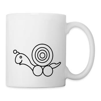 Schnecke - Tasse - Weiß - Rechts