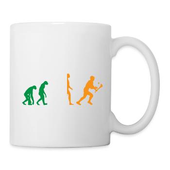 Die Evolution von Hurling - Tasse - Weiß - Rechts