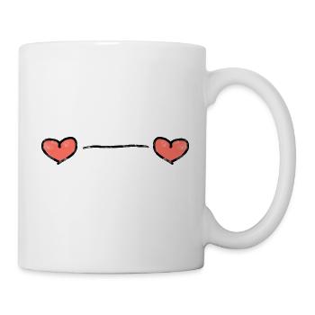 Herzen Herz - Tasse - Weiß - Rechts