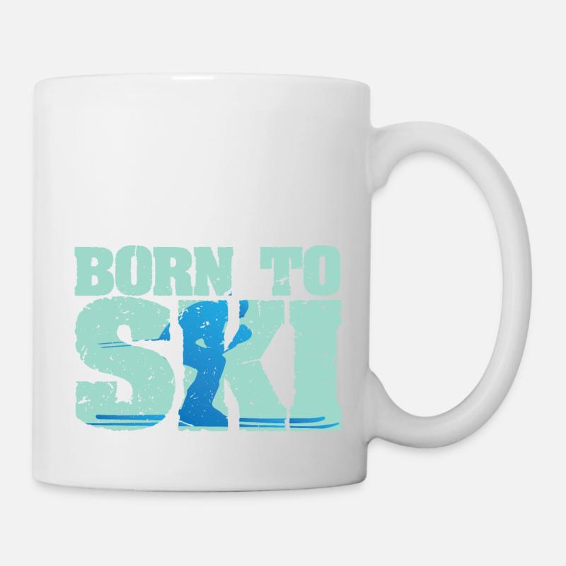 Ski - Born To Ski - Tasse - Weiß