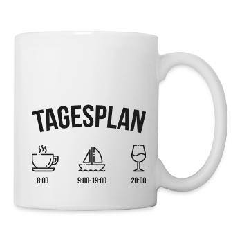 Tagesplan Geschenk Boot Segler Segelboot - Tasse - Weiß - Rechts