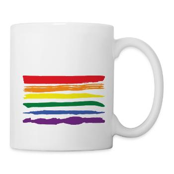 LGBTQ Flagge - Tasse - Weiß - Rechts