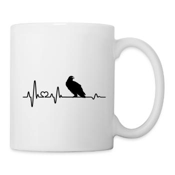 Herzschlag Adler Raubvogel EKG Pulsschlag - Tasse - Weiß - Rechts