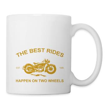 Oldtimer Motor Bike Motorrad - Tasse - Weiß - Rechts