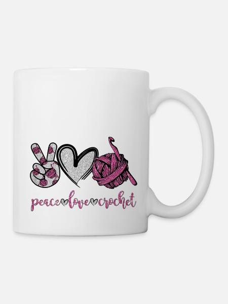 Häkeln Stricken mit Tier witzig - Tasse - Weiß