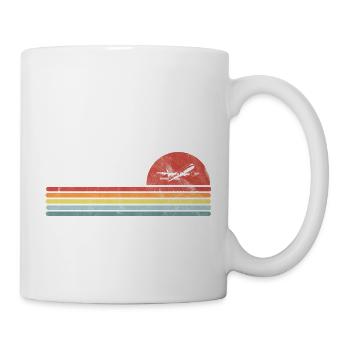 Retro Vintage Flugzeug Plane Spotter Pilot - Tasse - Weiß - Rechts