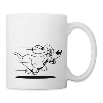 Hund jung welpe - Mug - white - Right