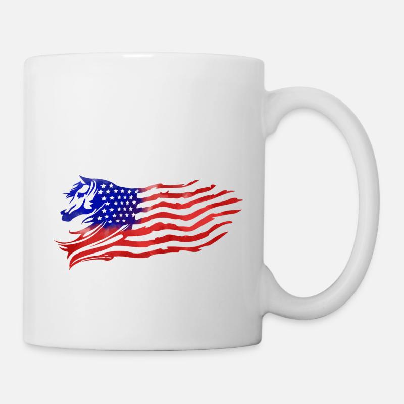 DRAPEAU AVEC CHEVAL - Mug blanc - blanc
