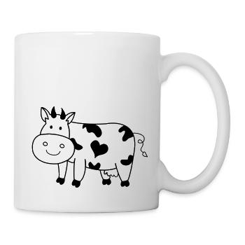 kuh rind - Tasse - Weiß - Rechts