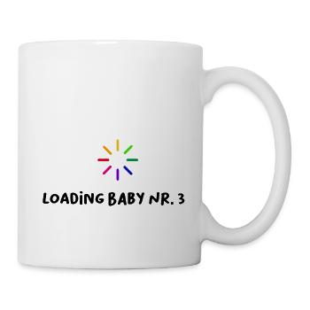 Loading Baby n ° 3 sort drôle grossesse - Mug blanc - blanc - Droite
