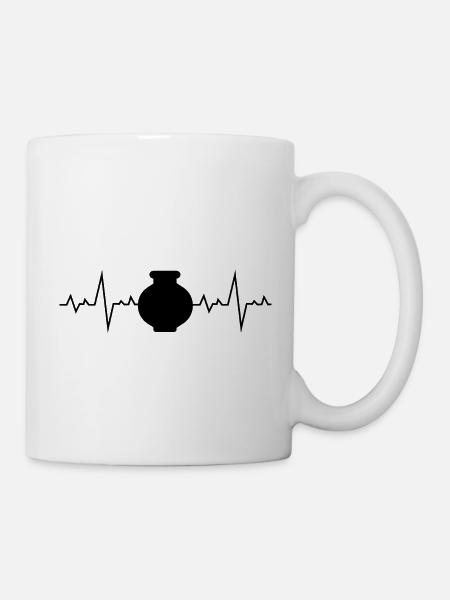 Poterie Céramique Artiste Potter Argile Battement de cœur - Mug blanc - blanc