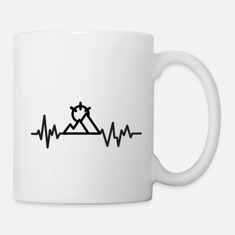 Berge Herzschlag Berg - Tasse - Weiß