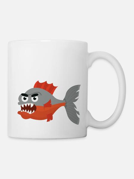 Piranha - Tasse - Weiß