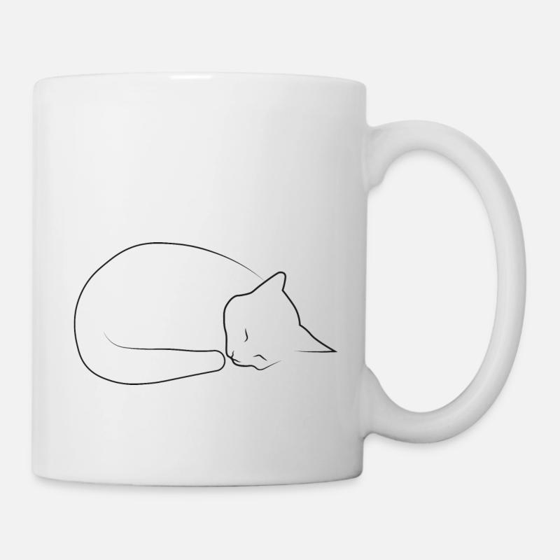 Schlafender Kater - Tasse - Weiß