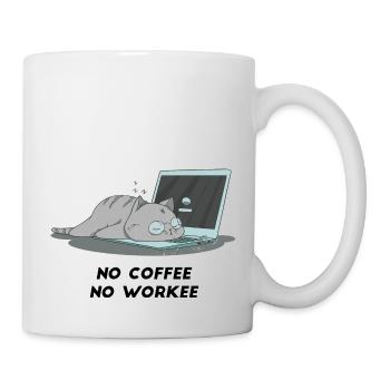 Sleeping cat no coffee no workee - Mug - white - Right