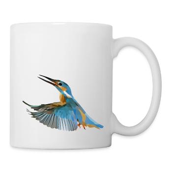 Polyart Eisvogel - Tasse - Weiß - Rechts