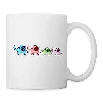 Elephant Family 2 Enfants Garçons Filles Cadeau - Mug blanc - blanc - Droite