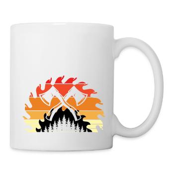 Chainsaw Axe Forester Lumberjack Saw Chain - Mug - white - Right