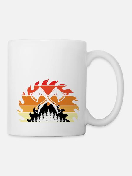 Kettensäge Axt Förster Holzfäller Säge Kette - Tasse - Weiß
