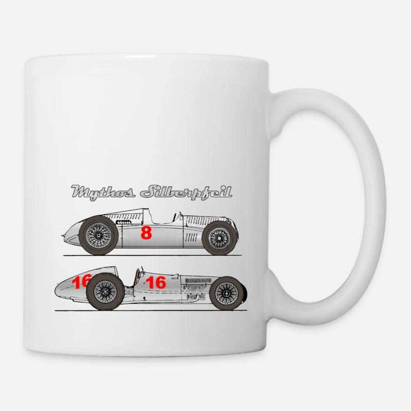 Le mythe de la Flèche d’argent – les voitures de course allemandes classiques - Mug blanc - blanc