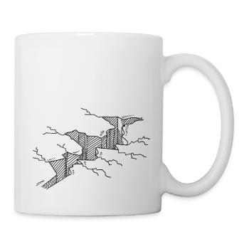Fissure dans le sol dessin noir et blanc - Mug blanc - blanc - Droite