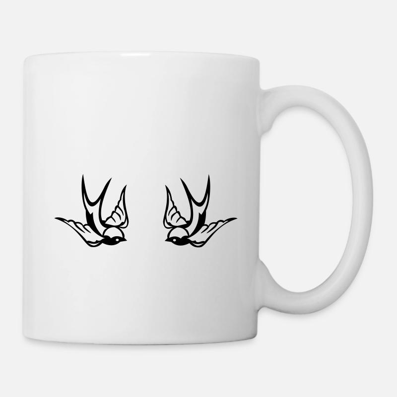Schwalben Paar - Tasse - Weiß