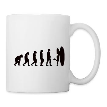 Surferin Surfbrett surfen Evolution Wellenreiten - Tasse - Weiß - Rechts