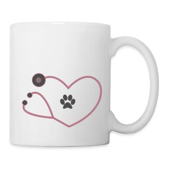 Stéthoscope vétérinaire vétérinaire vétérinaire - Mug blanc - blanc - Droite